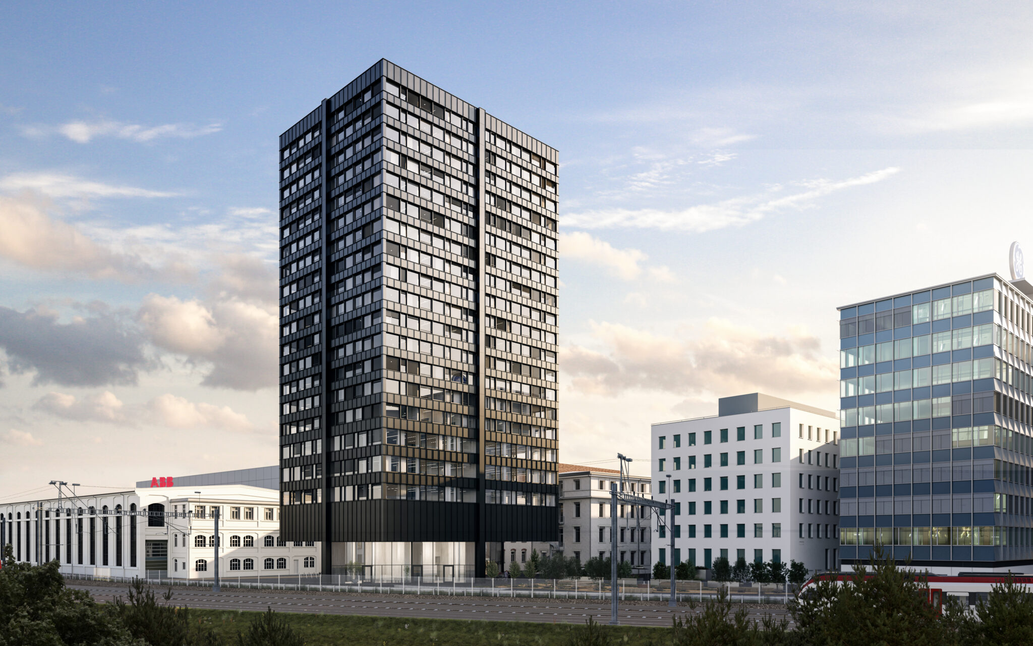 Das neue Markenzeichen der Stadt - Höchste Badener Gebäude mit 19 Stockwerken